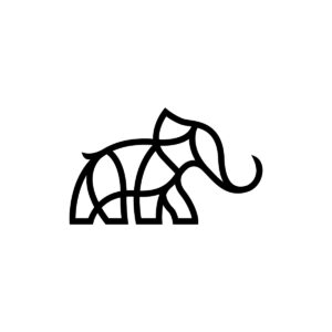 Black Simple Elephant Logo Elephant Logo Design