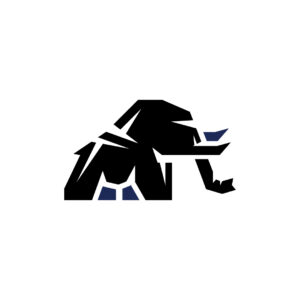Black African Elephant Logo