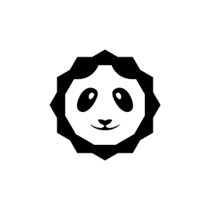 White Smiling Panda Logo