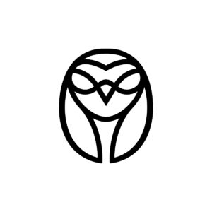 Minimalist Black Owl Logo