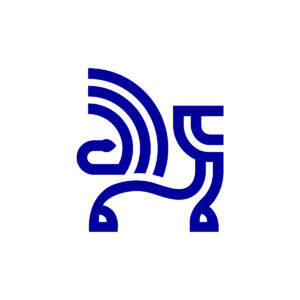 Abstract Wing Lion Logo Blue Lion Logo