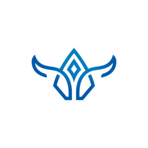 Blue Bull Head Logo Abstract Bull Logo