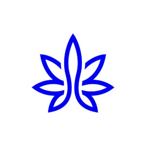 Blue Cannabis Logo Cannabis Leaf Logo CBD Logo