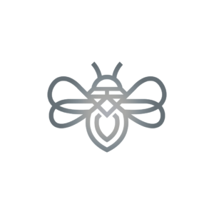 Grey Bee Logo Precious Bee Logo
