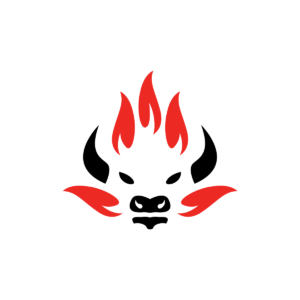 Burning American Buffalo Logo Bison Logo