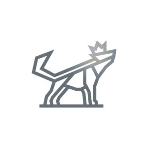 Crown Howling Wolf Logo