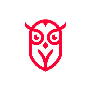 Cute Red Owl Logo
