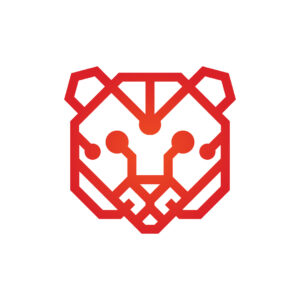 Digital Red Tiger Logo Tiger Head Logo