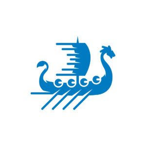 Blue Viking Boat Logo