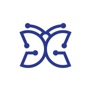 Dots Blue Butterfly Logo