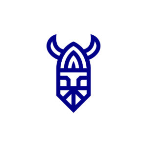 Blue Viking Face Logo