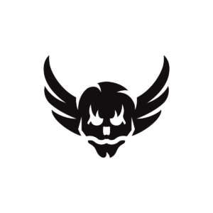 Flying Black Skull Logo