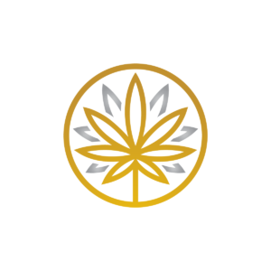 Golden Cannabis Leaf Logo