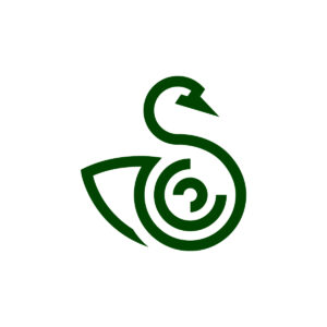 Green Modern Swan Logo