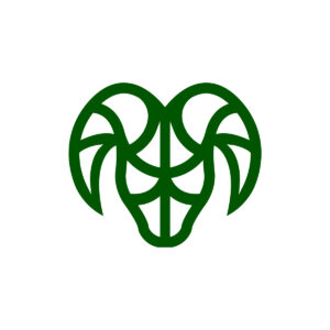 Goat Head Logo Ram Logo Green Wild Goat Logo