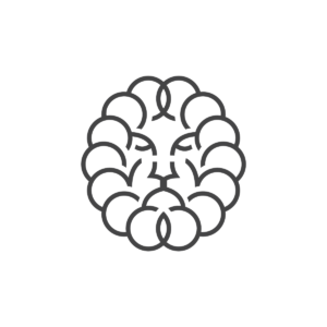 Grey Lion Head Logo