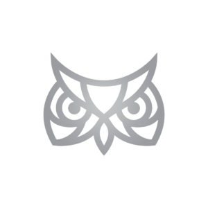 Owl Logo Design Grey Owl Head Logo