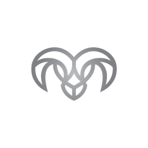Goat Head Logo Grey Ram Logo Wild Goat Logo