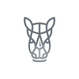 Grey Rhino Head Logo Rhino Logo