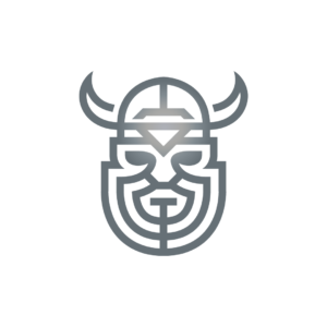 Grey Viking Head Logo
