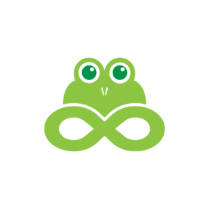 Lemniscate Green Frog Logo