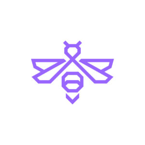 Purple Bee Logo Honey Bee Logo