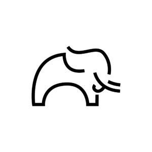 Line Black Elephant Logo