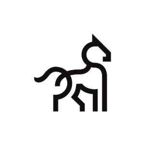 Minimalist Line Horse Logo Black Horse Logo Design