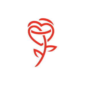 Love Rose Flower Logo