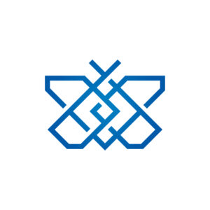 Modern Blue Butterfly Logo