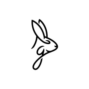 Black Bunny Logo Rabbit Logo