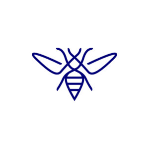 Blue Bee Logo Honey Bee Logo