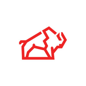 Red Bison Logo American Buffalo Logo