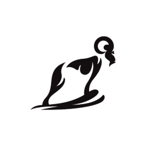 Black Wild Goat Logo Mountain Ram Logo Design