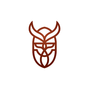 Red Viking Logo Lines Viking Head Logo