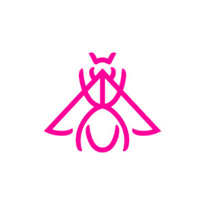 Simple Pink Bee Logo