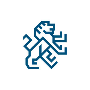 Standing Blue Lion Logo