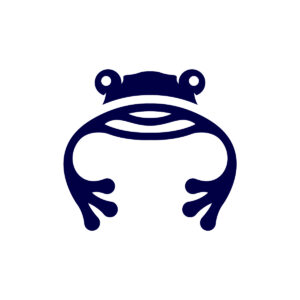 Cute Blue Frog Logo