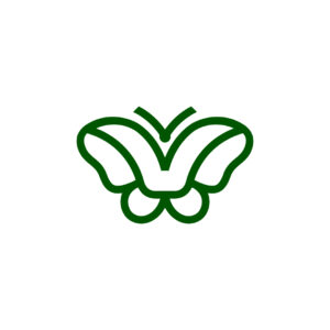 Stylized Green Butterfly Logo
