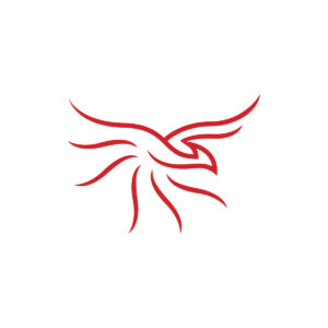 Stylized Red Phoenix Logo