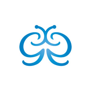 Stylish Blue Butterfly Logo