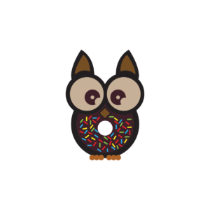 Sweet Candy Food Owl Logo