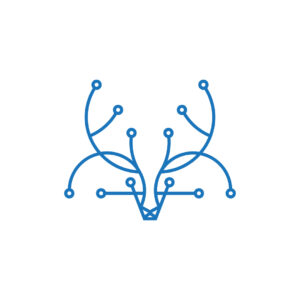 Blue Deer Head Logo Deer Logo