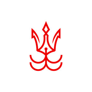 Red Trident Logo Poseidon Logo