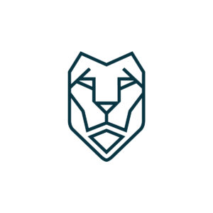 Blue Minimalist Lion Logo