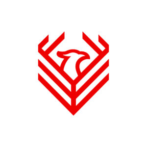 Modern Red Phoenix Logo