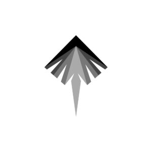 Grey Black Manta Ray Logo