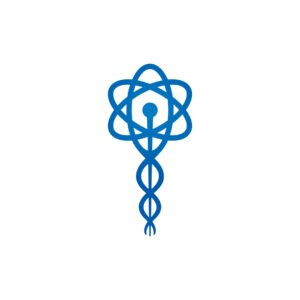 Atom Caduceus Logo