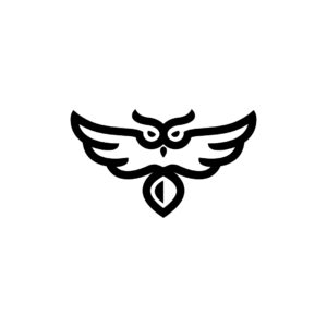 Black Simple Owl Logo