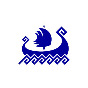 Blue Viking Ship Logo